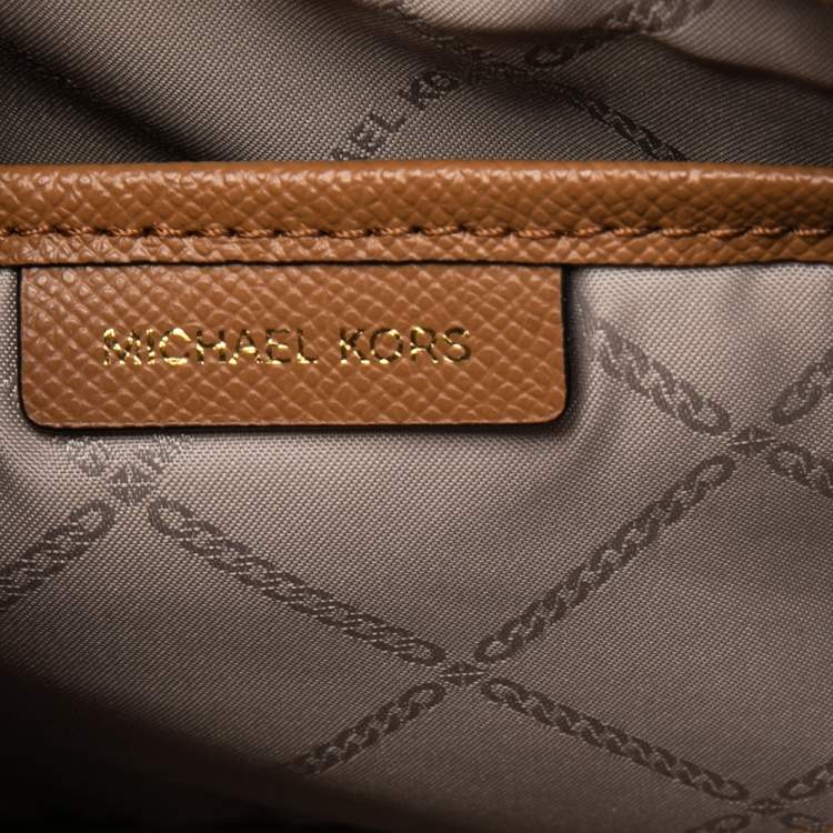 Pre Owned Michael Kors Brown Leather Jet Set Crossbody Bag