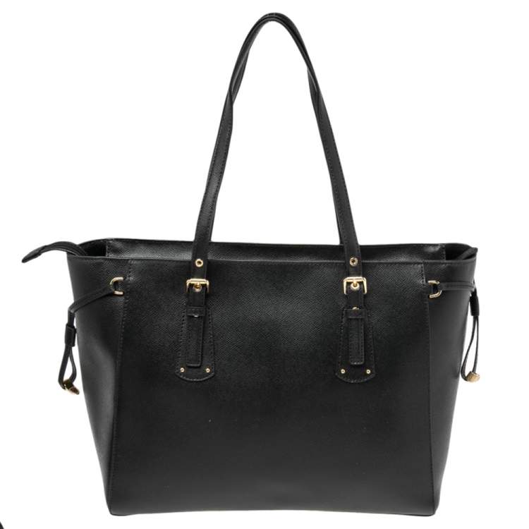 Pre Owned Michael Kors Black Leather Voyager Tote 