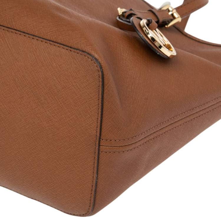 Pre Owned Michael Kors Brown Leather Jet Set Tote