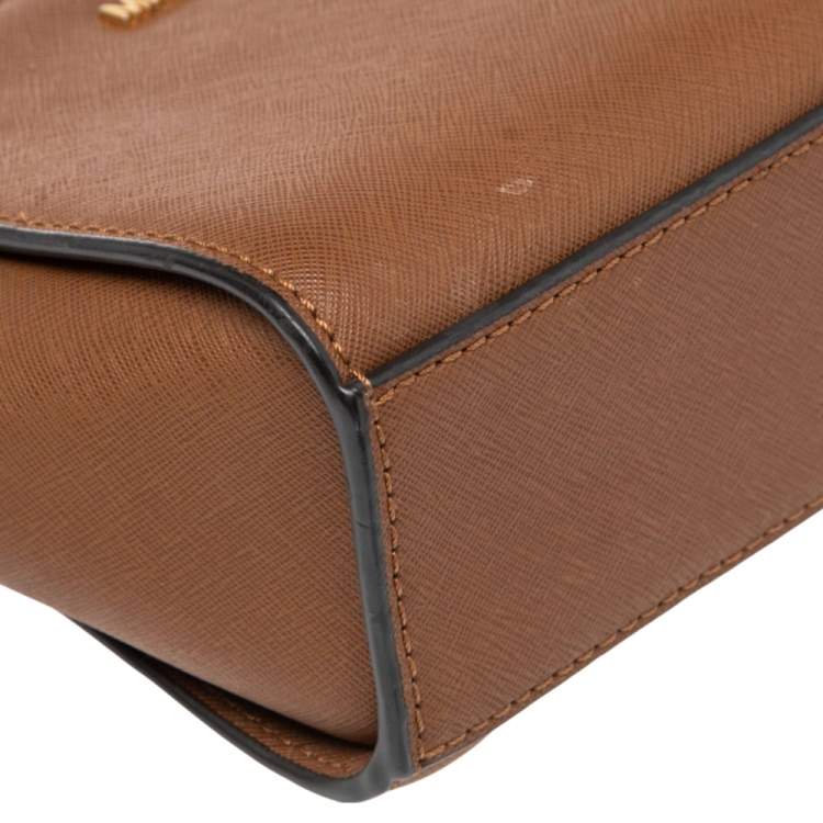 Pre Owned Michael Kors Brown Leather Mini Selma Crossbody Bag