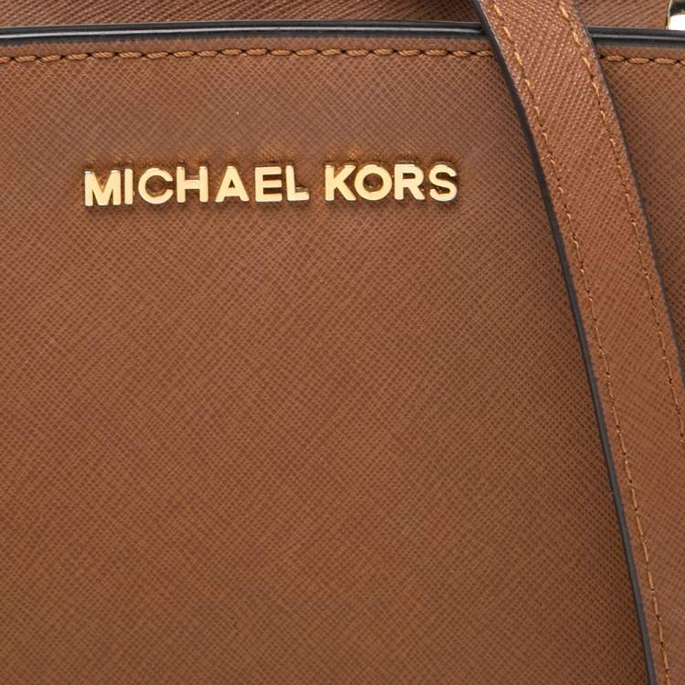 Pre Owned Michael Kors Brown Leather Mini Selma Crossbody Bag