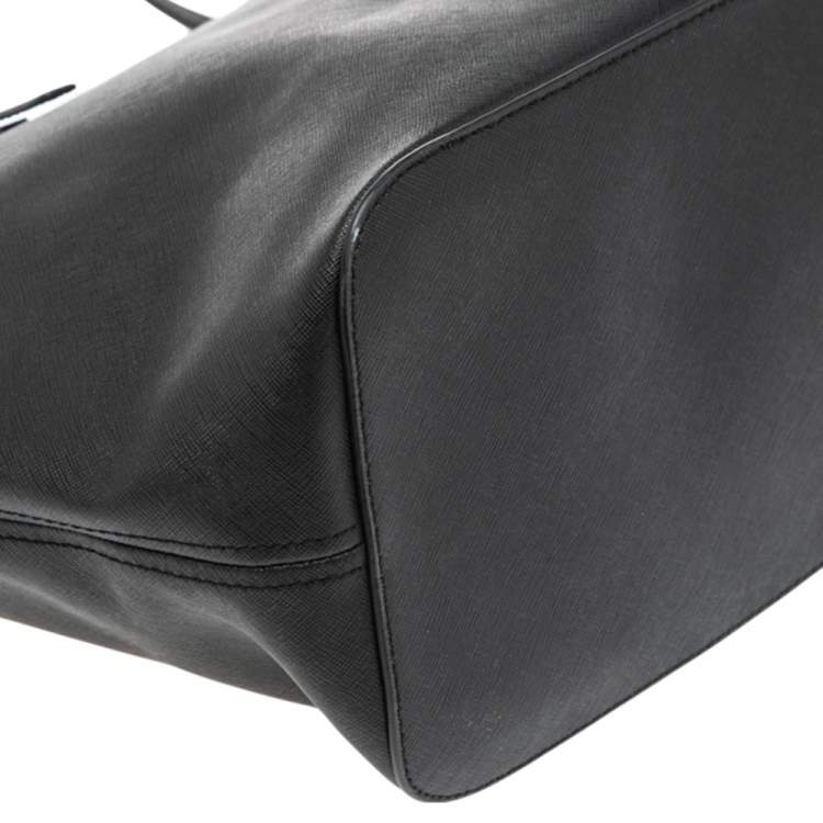 Pre Owned Michael Kors Black Leather Large Jet Set Travel Tote