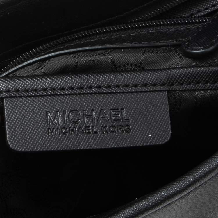 Pre Owned Michael Kors Black Leather Large Jet Set Travel Tote