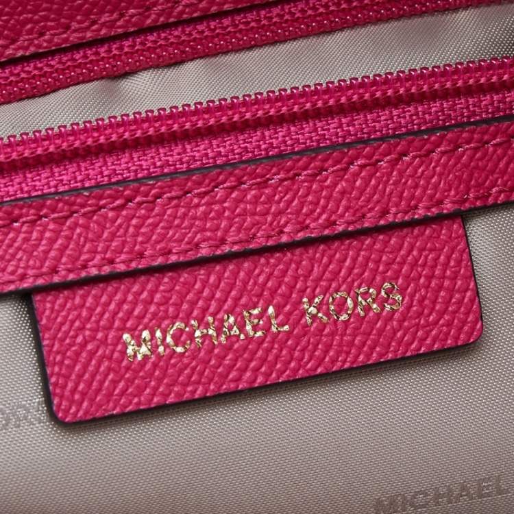 Pre Owned Michael Kors Fuchsia Leather Medium Maddie Tote