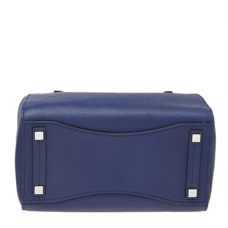 Pre Owned Michael Kors Navy Blue Leather Bancroft Satchel