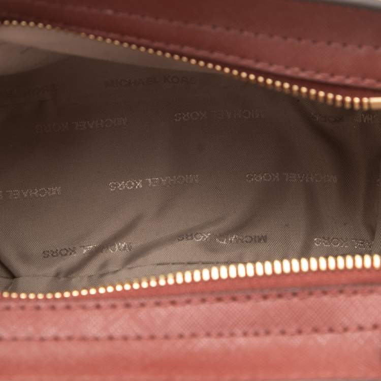 Pre Owned Michael Kors Maroon Leather Mini Selma Crossbody Bag