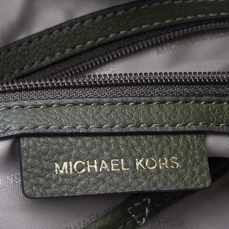 Pre Owned Michael Kors Green Leather Medium Brooklyn Shoulder Bag