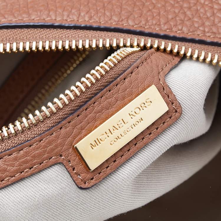 Pre Owned Michael Kors Brown Leather Skorpios Hobo