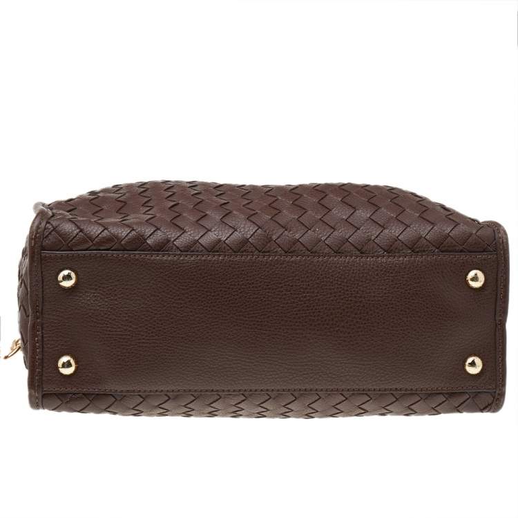 Pre Owned MICHAEL Michael Kors Brown Woven Leather Hamilton Tote