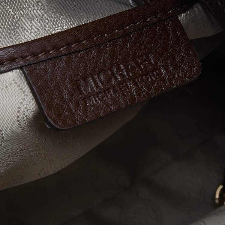 Pre Owned MICHAEL Michael Kors Brown Woven Leather Hamilton Tote
