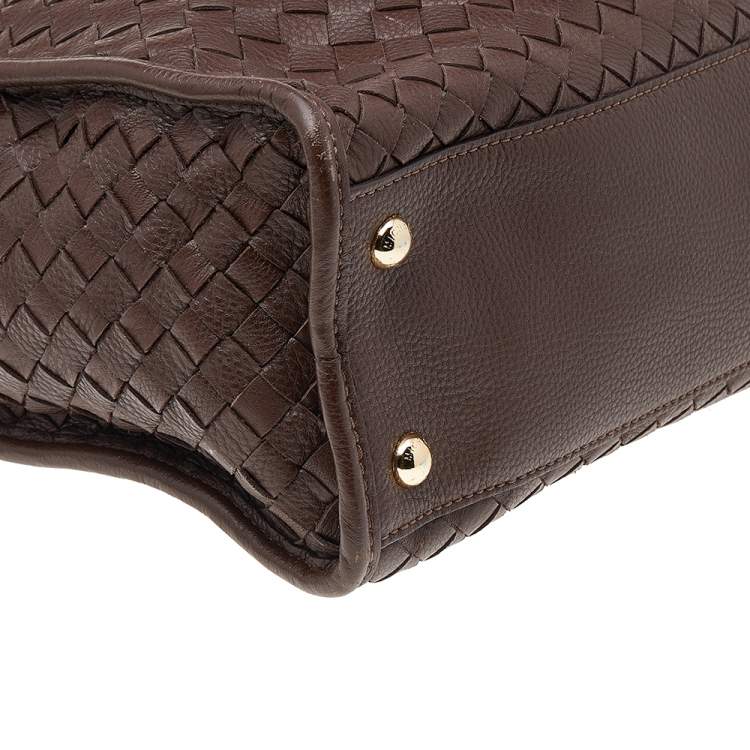 Pre Owned MICHAEL Michael Kors Brown Woven Leather Hamilton Tote