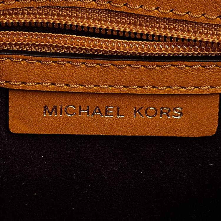 Pre Owned Michael Kors Mustard Leather Small Cary Saddle Bag
