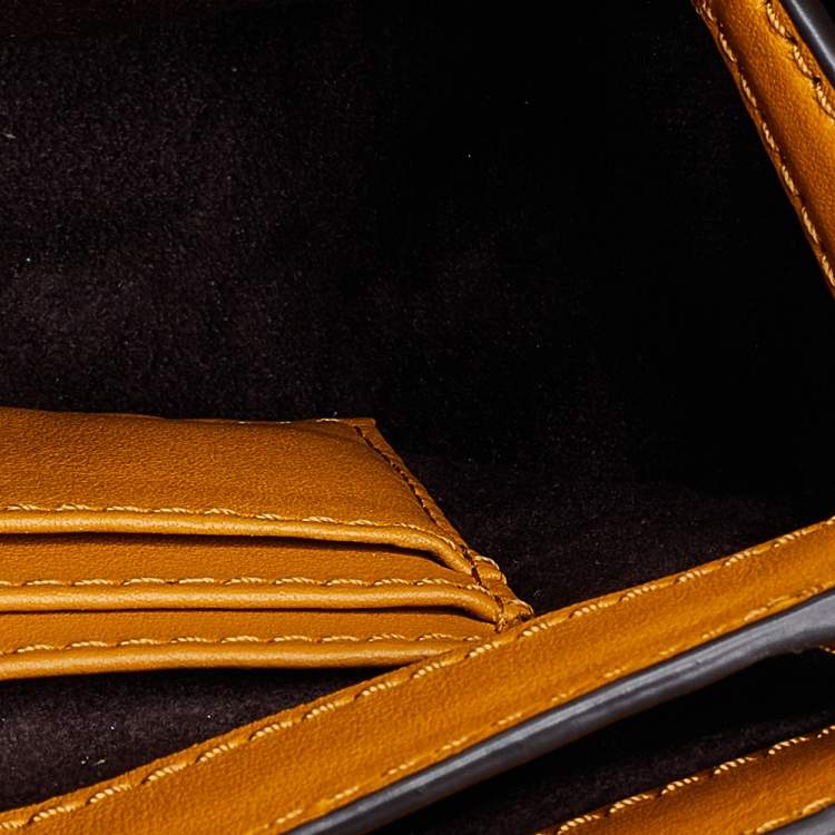 Pre Owned Michael Kors Mustard Leather Small Cary Saddle Bag