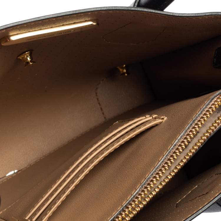 Pre Owned Michael Kors Black Perforated Leather Embellished Mini Mercer Tote