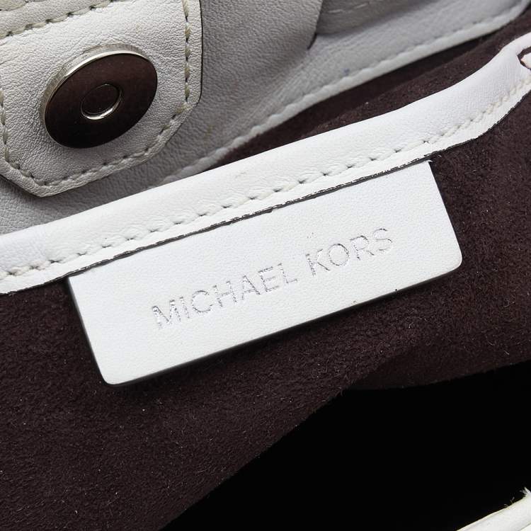 Pre Owned Michael Kors White Quilted Leather Medium Blakely Tote