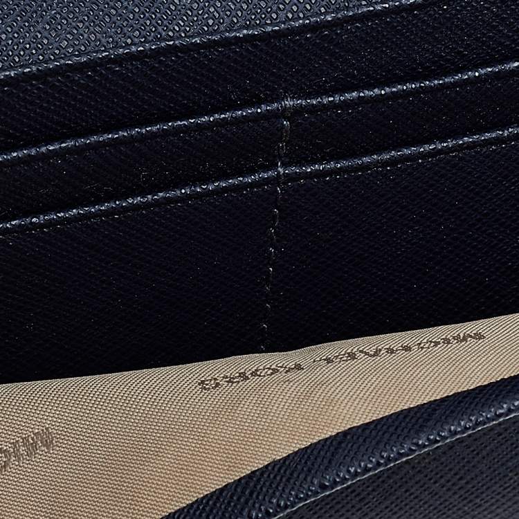 Michael Kors Navy Blue Saffiano Leather Jet Set Travel Flat Wallet Michael  Kors