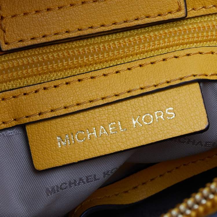 Pre Owned Michael Kors Yellow Leather Sylvie Crossbody Bag