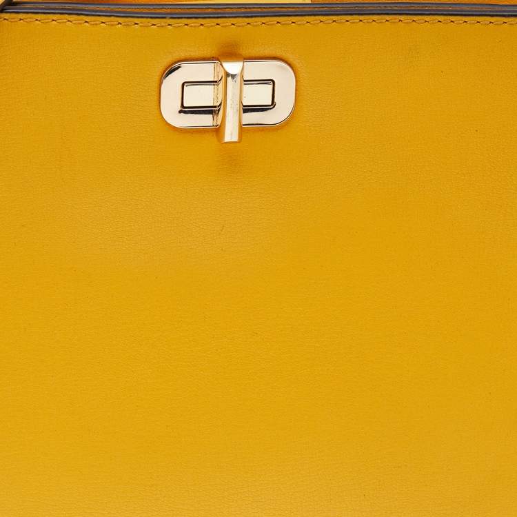 Pre Owned Michael Kors Yellow Leather Sylvie Crossbody Bag