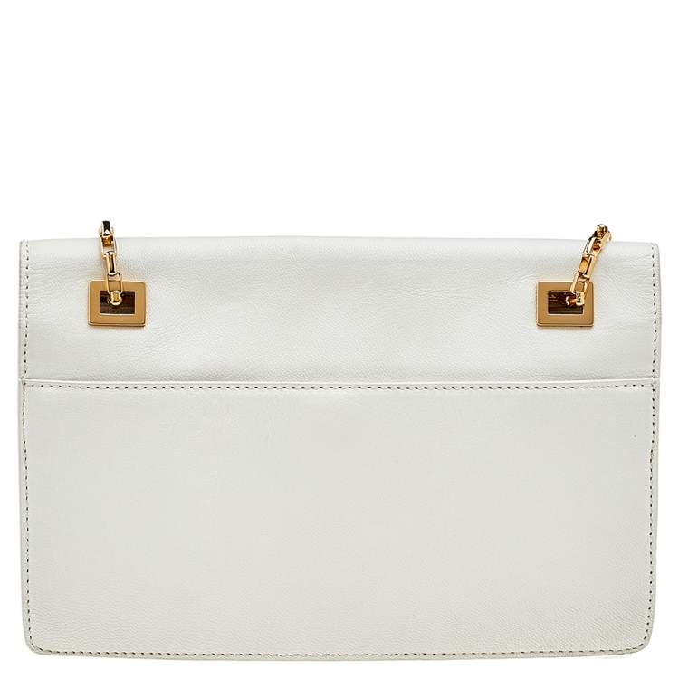 Pre Owned Michael Kors White Leather Medium Cece Shoulder Bag
