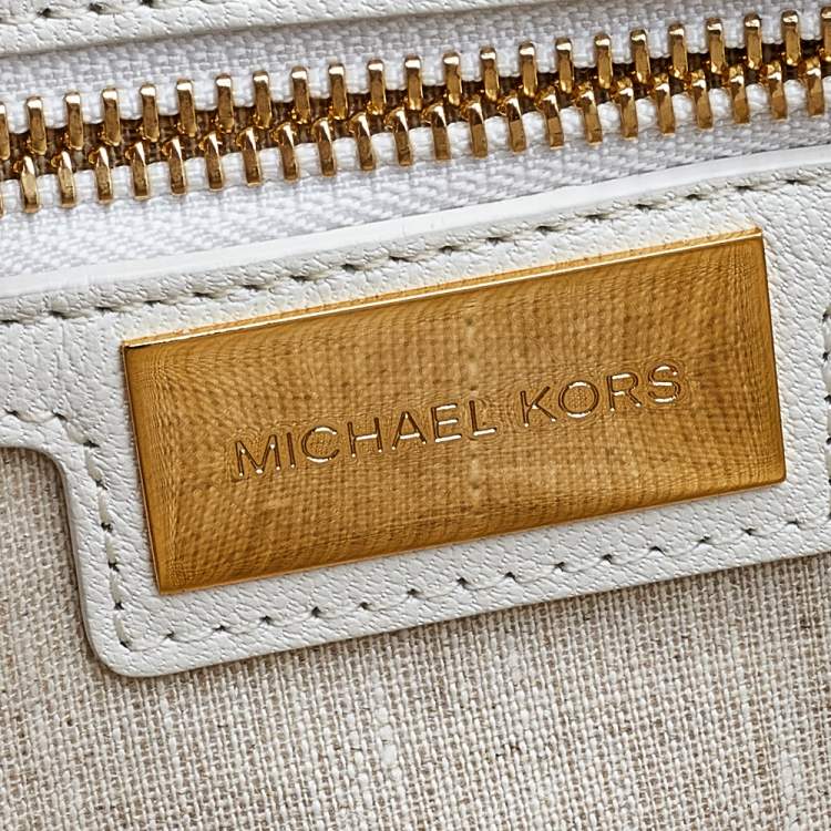 Pre Owned Michael Kors White Leather Medium Cece Shoulder Bag