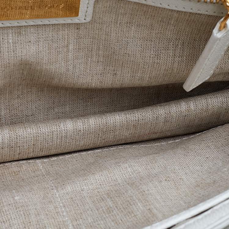 Pre Owned Michael Kors White Leather Medium Cece Shoulder Bag