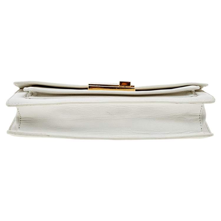 Pre Owned Michael Kors White Leather Medium Cece Shoulder Bag