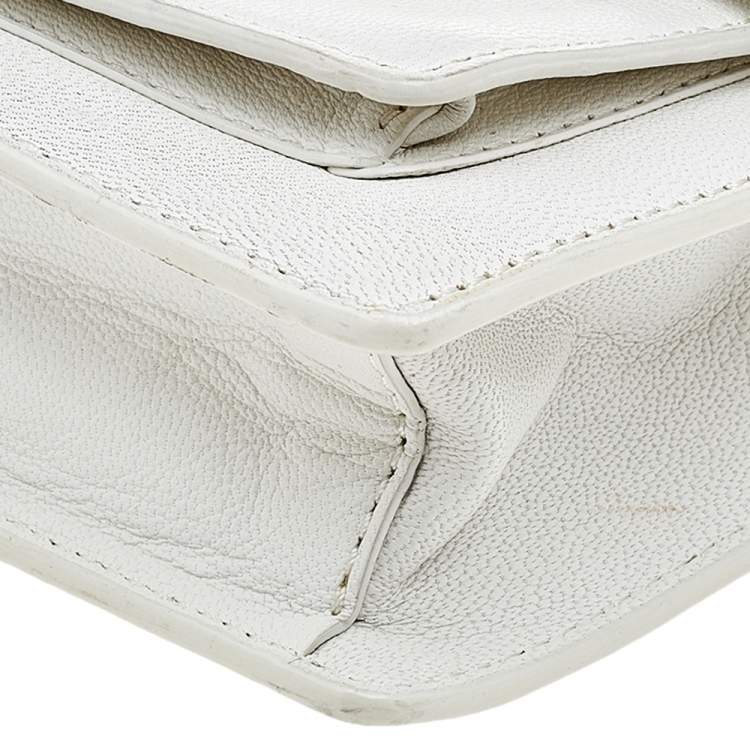 Pre Owned Michael Kors White Leather Medium Cece Shoulder Bag