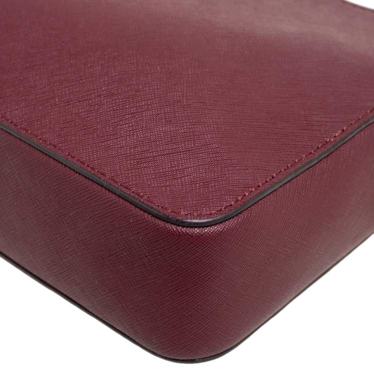 Pre Owned Michael Kors Burgundy Leather Camera Crossbody Bag