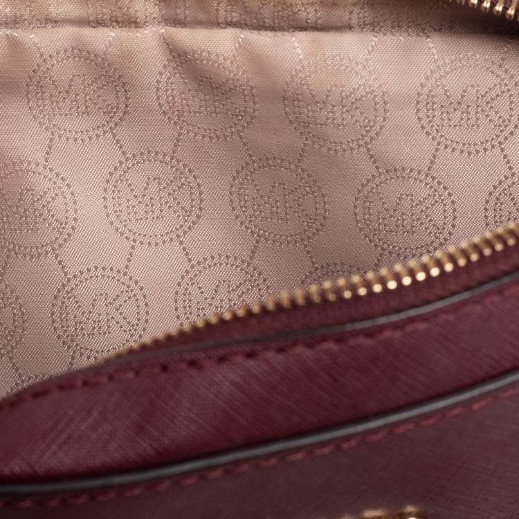 Pre Owned Michael Kors Burgundy Leather Camera Crossbody Bag