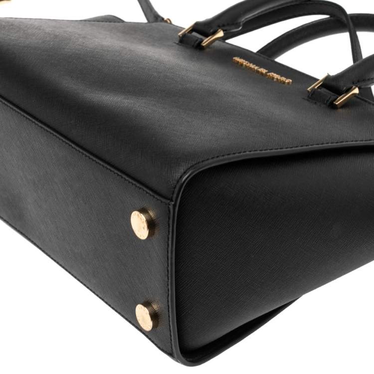 Pre Owned Michael Kors Black Leather Selma Satchel