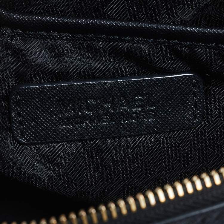 Pre Owned Michael Kors Black Saffiano Leather Jet Set Camera Crossbody Bag