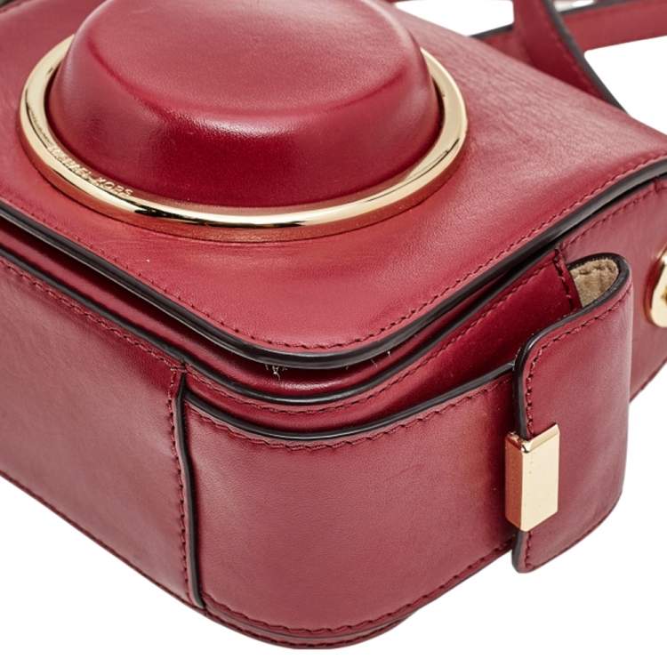 Pre Owned Michael Michael Kors Red Leather Scout Camera Crossbody Bag