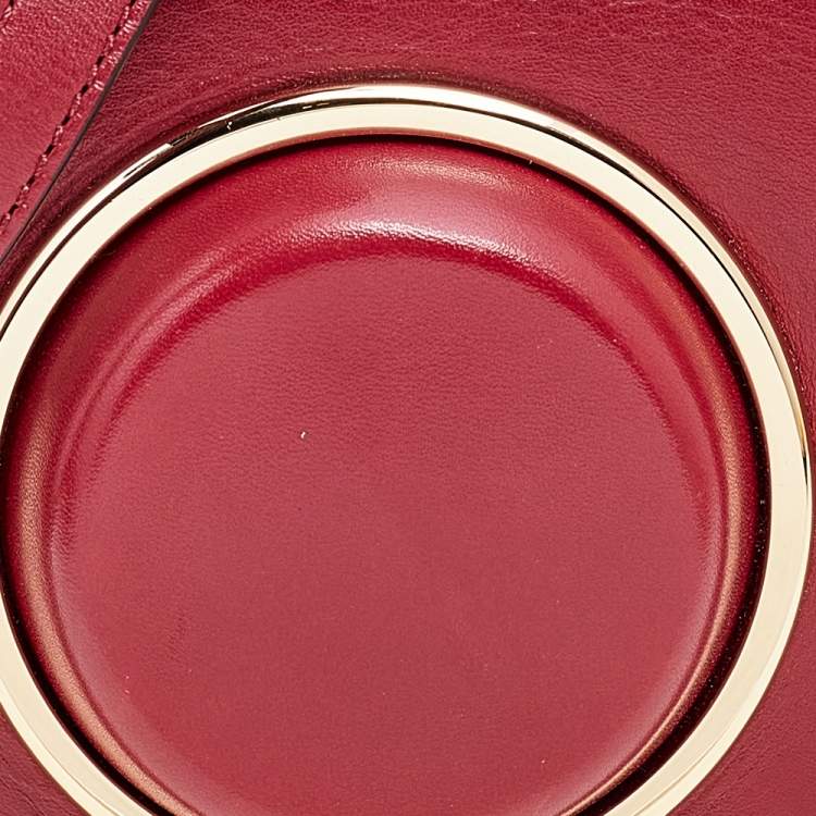 Pre Owned Michael Michael Kors Red Leather Scout Camera Crossbody Bag