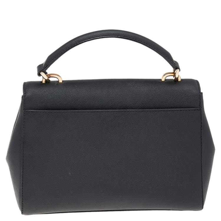 Pre Owned Michael Kors Black Leather Small Ava Top Handle Bag