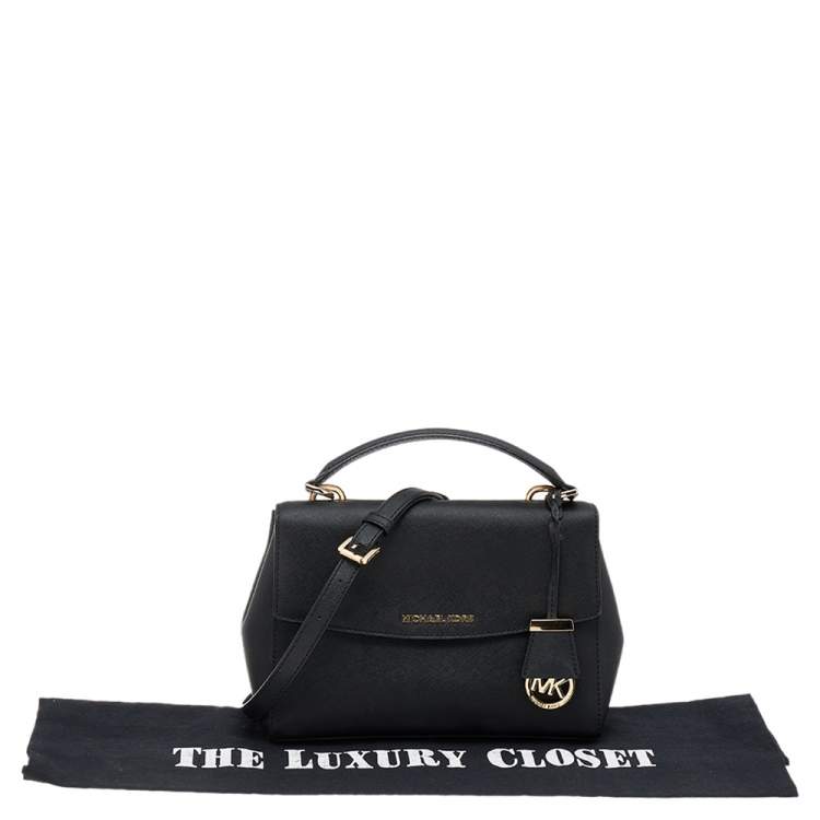 Pre Owned Michael Kors Black Leather Small Ava Top Handle Bag