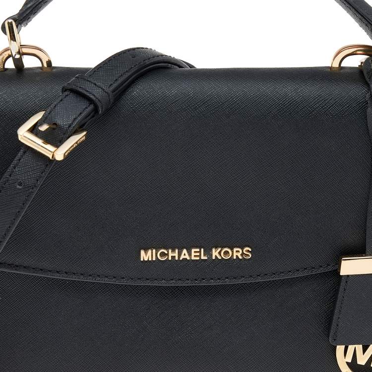 Pre Owned Michael Kors Black Leather Small Ava Top Handle Bag