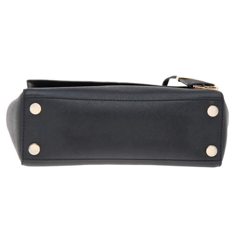 Pre Owned Michael Kors Black Leather Small Ava Top Handle Bag