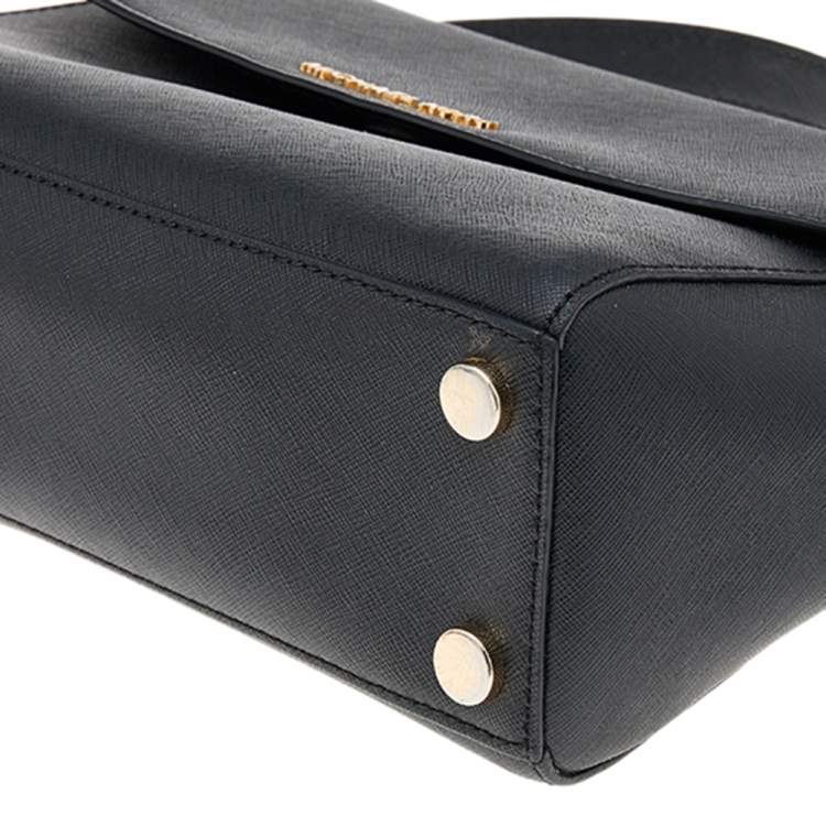 Pre Owned Michael Kors Black Leather Small Ava Top Handle Bag