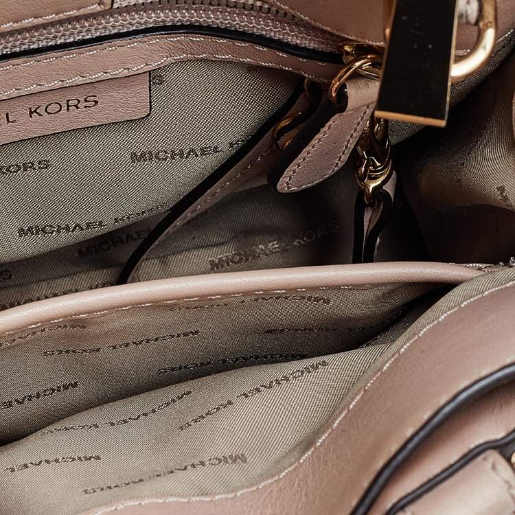 Pre Owned Michael Kors Beige Leather Medium Reagan Tote