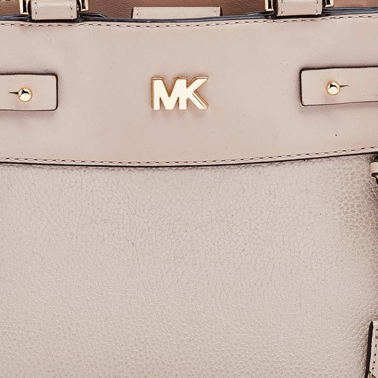Pre Owned Michael Kors Beige Leather Medium Reagan Tote