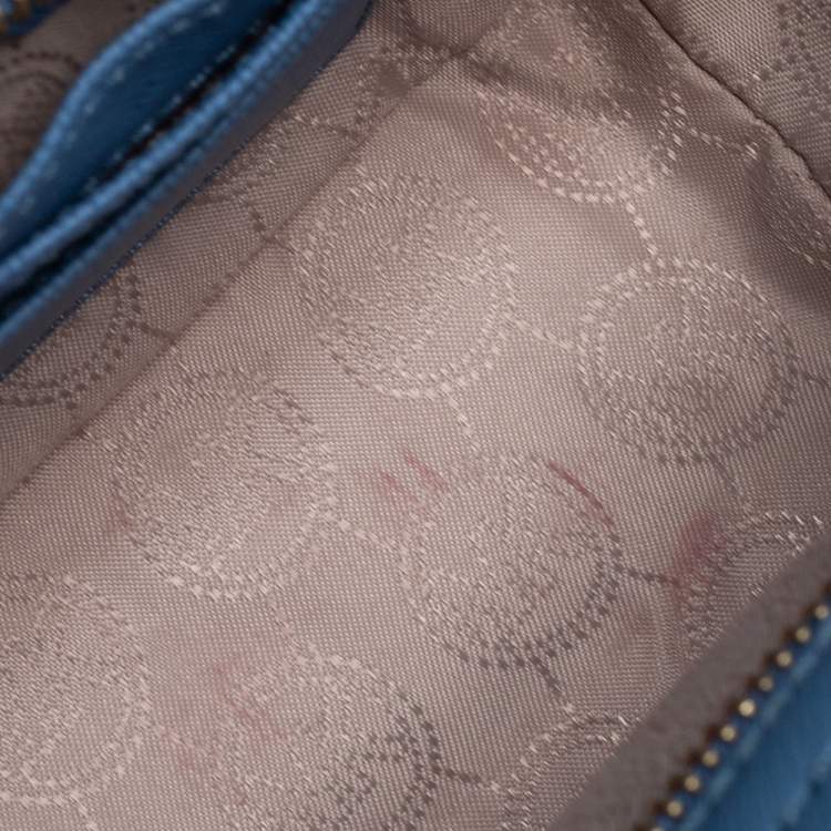 Pre Owned Michael Kors Light Blue Leather Mini Selma Crossbody Bag