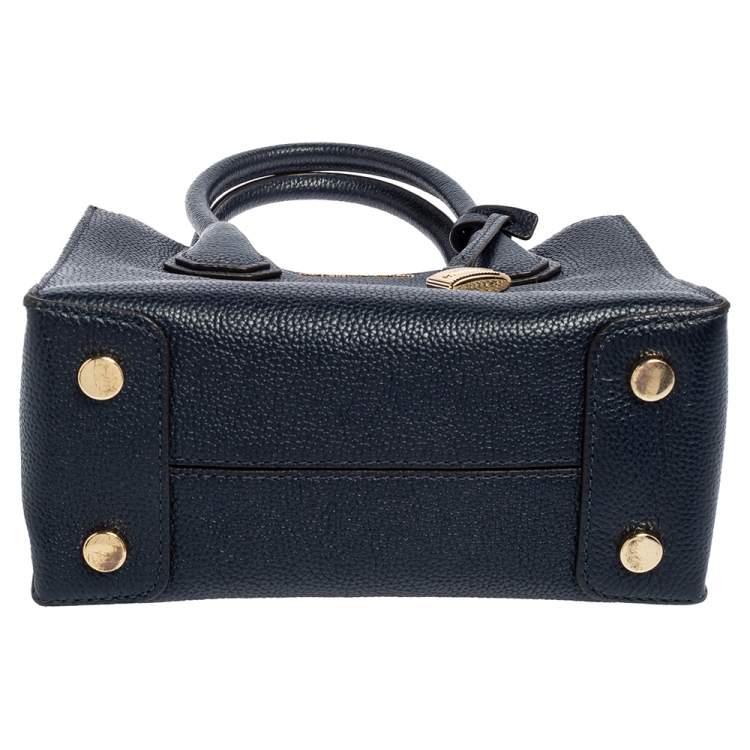 Pre Owned Michael Kors Blue Leather Mini Mercer Tote