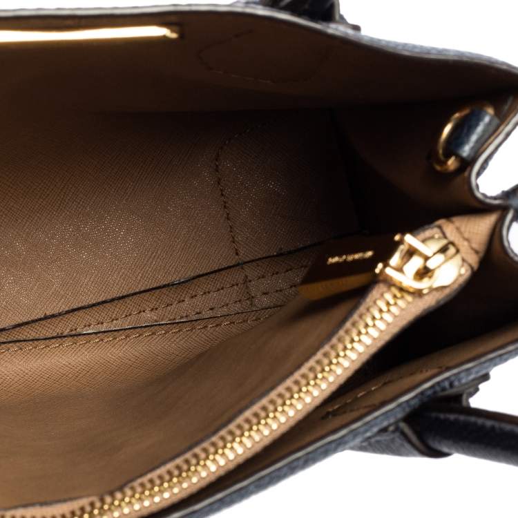 Pre Owned Michael Kors Blue Leather Mini Mercer Tote