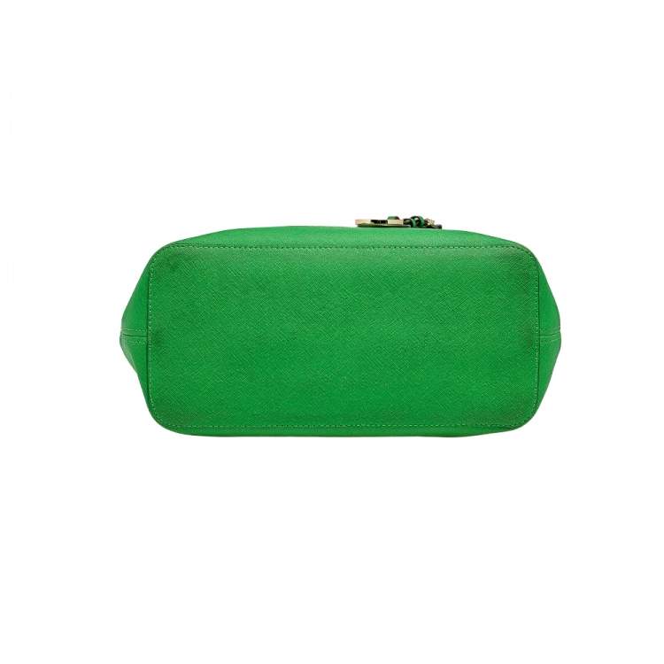 Pre Owned Michael Kors Green Leather Small Jet Set Travel Tote