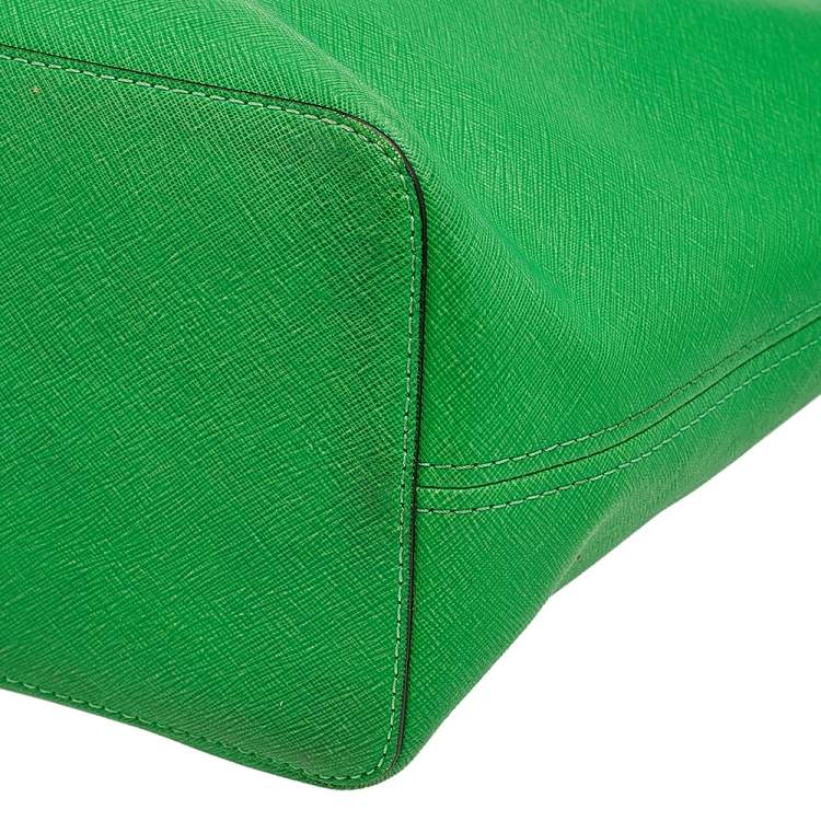 Pre Owned Michael Kors Green Leather Small Jet Set Travel Tote