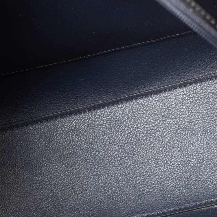 Pre Owned Michael Kors Blue Signature Canvas & Leather Kimberly Tote