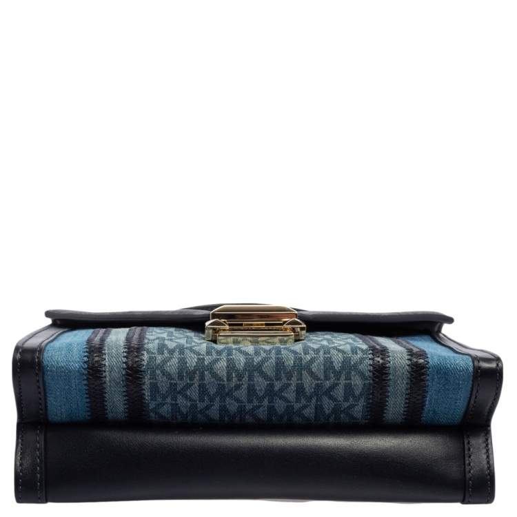Pre Owned Michael Kors Blue Denim and Leather Whitney Shoulder Bag