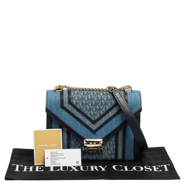 Pre Owned Michael Kors Blue Denim and Leather Whitney Shoulder Bag