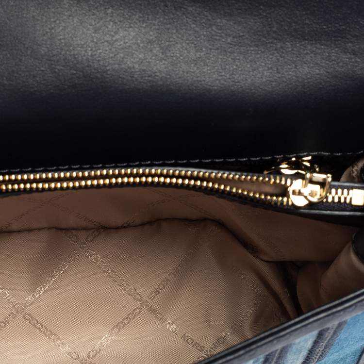 Pre Owned Michael Kors Blue Denim and Leather Whitney Shoulder Bag