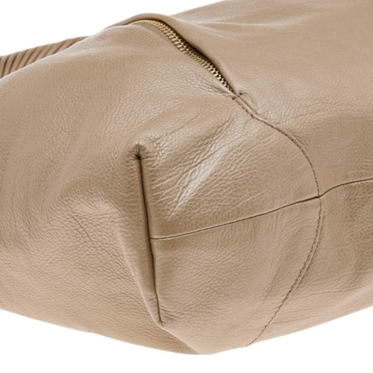 Pre Owned Michael Kors Beige Python and Leather Tonne Hobo